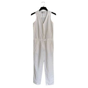 A.L.C. White Linen Jumpsuit Women's Sz 0 Utility Romper - Please read!!!